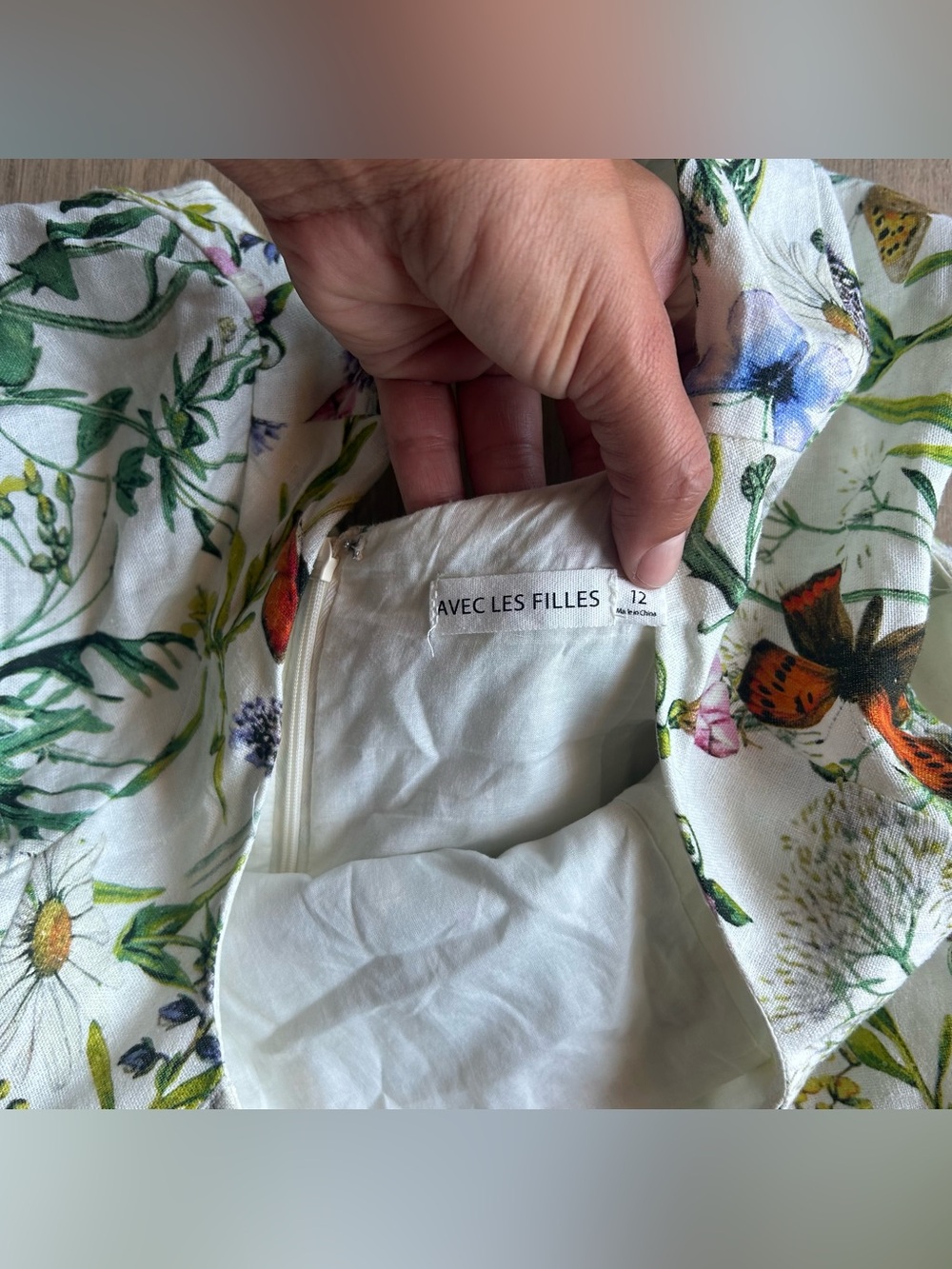 Avec Les Filles Floral Linen Blend Fit & Flare Dress - Picture 5 of 8